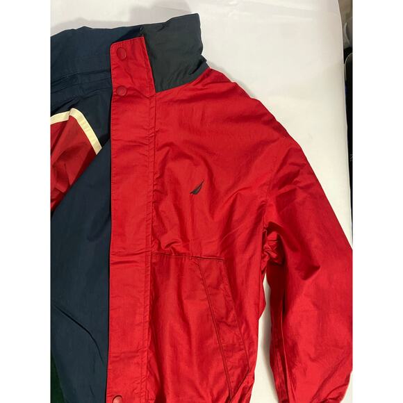 Nautica Reversible Coat Jacket Men’s Size Large Hidden Hood Navy Gray Outdoor - Picture 12 of 16